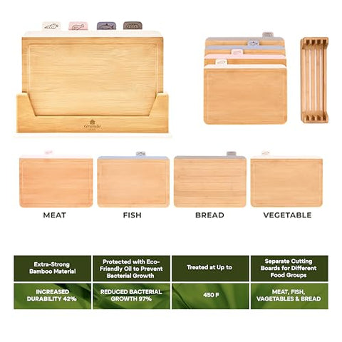 Grande Home: tabla de corte de bambú para vegetales con superficie suave y segura.