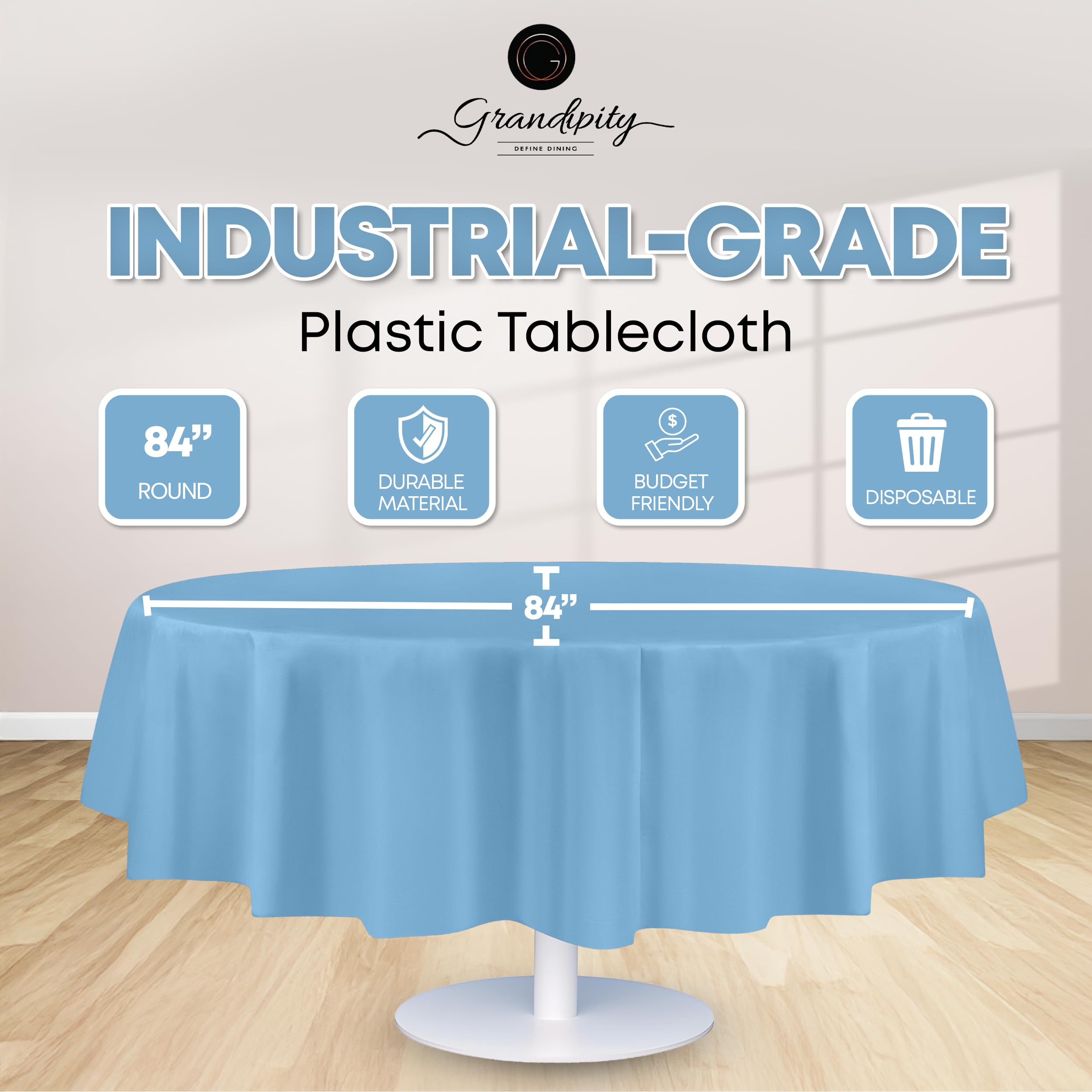 Cubierta de mesa desechable Grandipity azul cielo para fiestas y decoración.