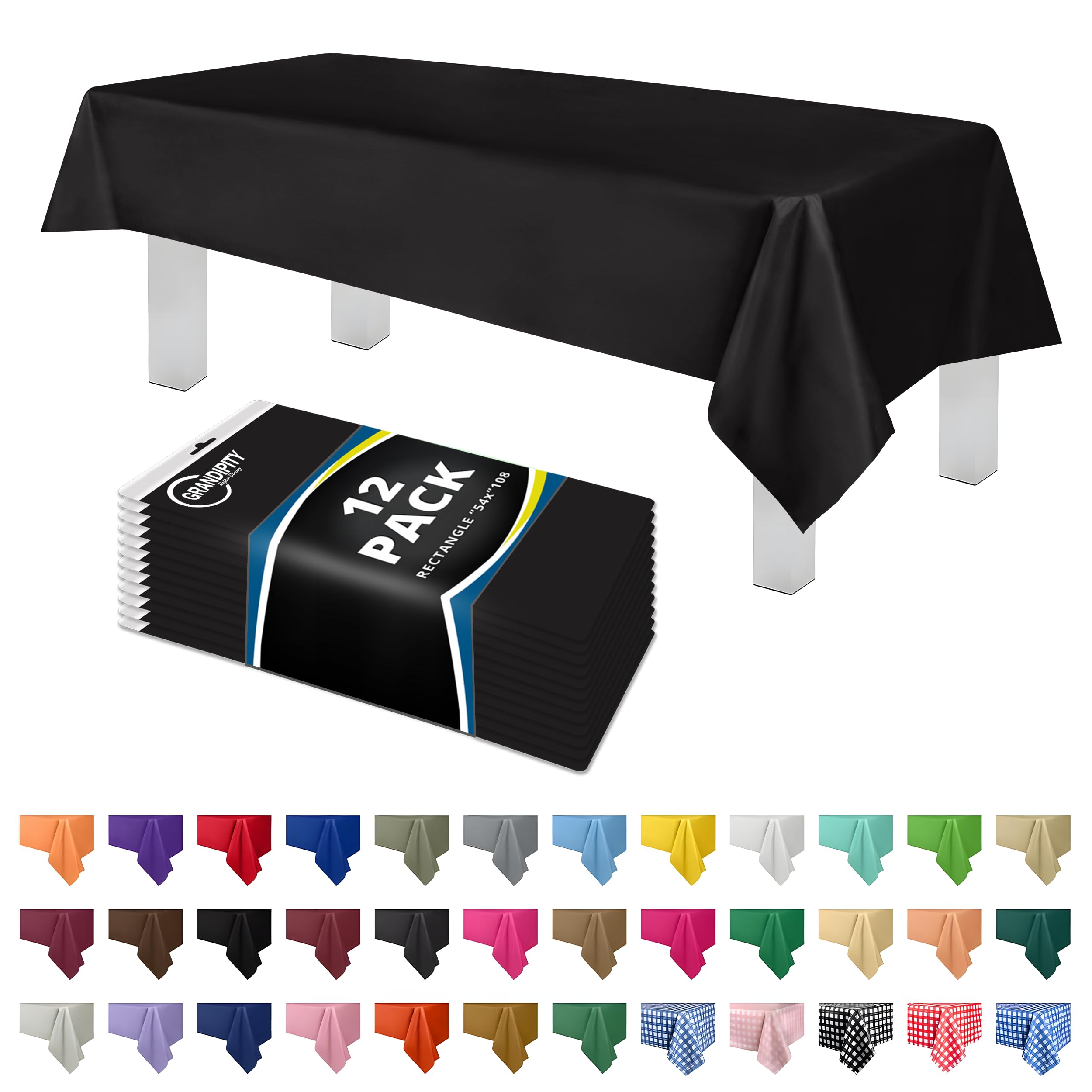 Mantel Grandipity 54x108 negro cubre la mesa y protege de salpicaduras.