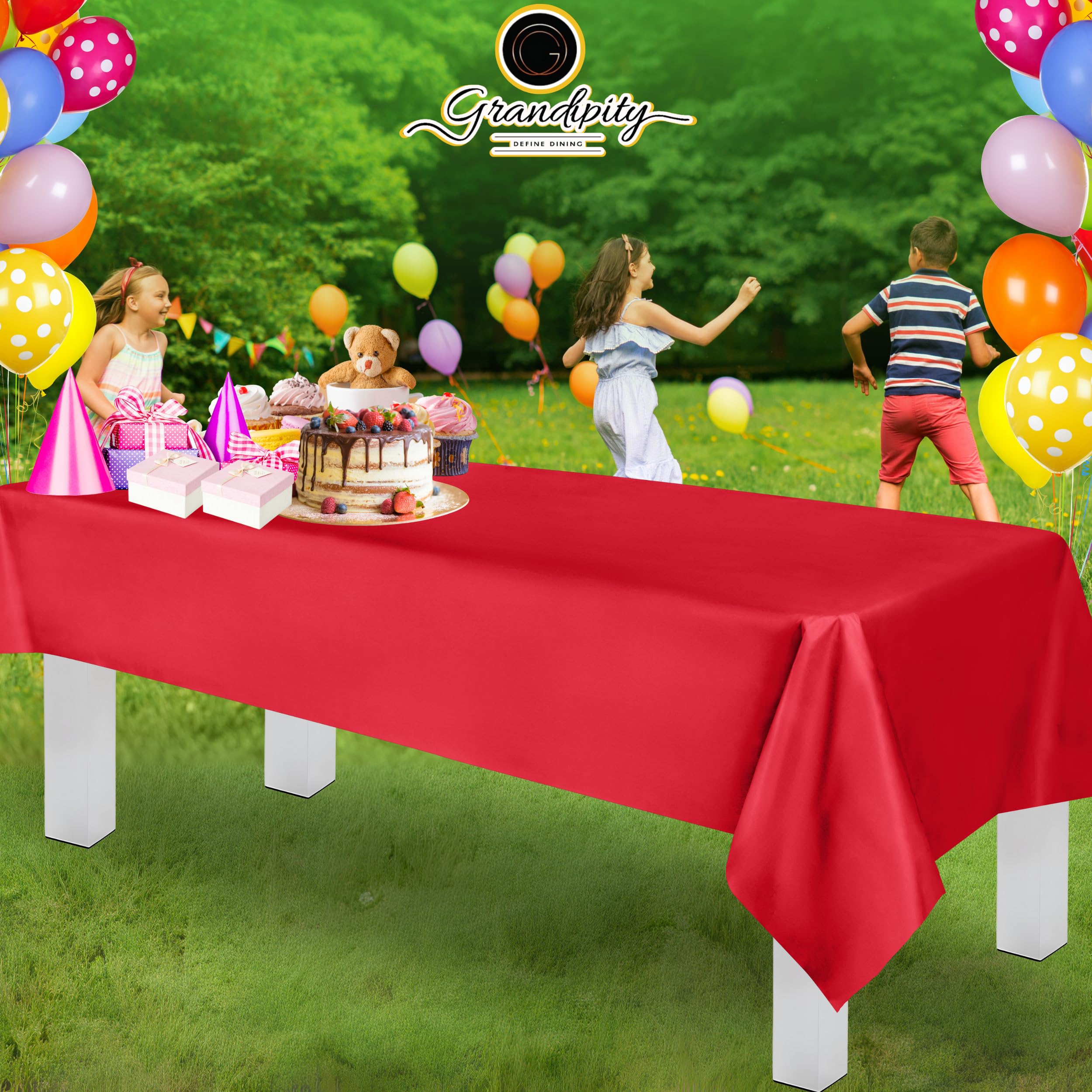 Mantel desechable Grandipity facilita la limpieza tras la celebración.