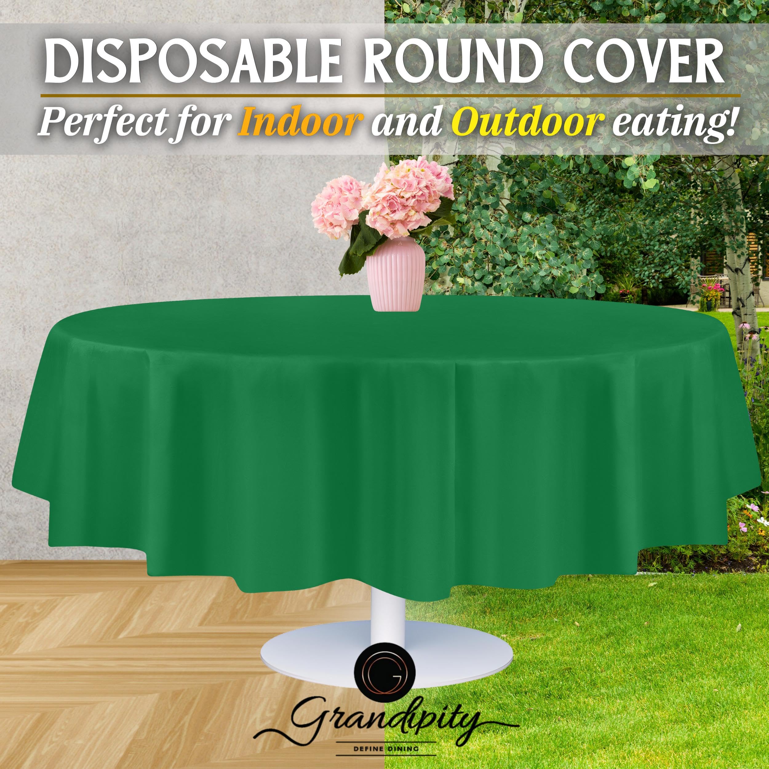 Mantel plástico verde de Grandipity aporta elegancia a cualquier evento