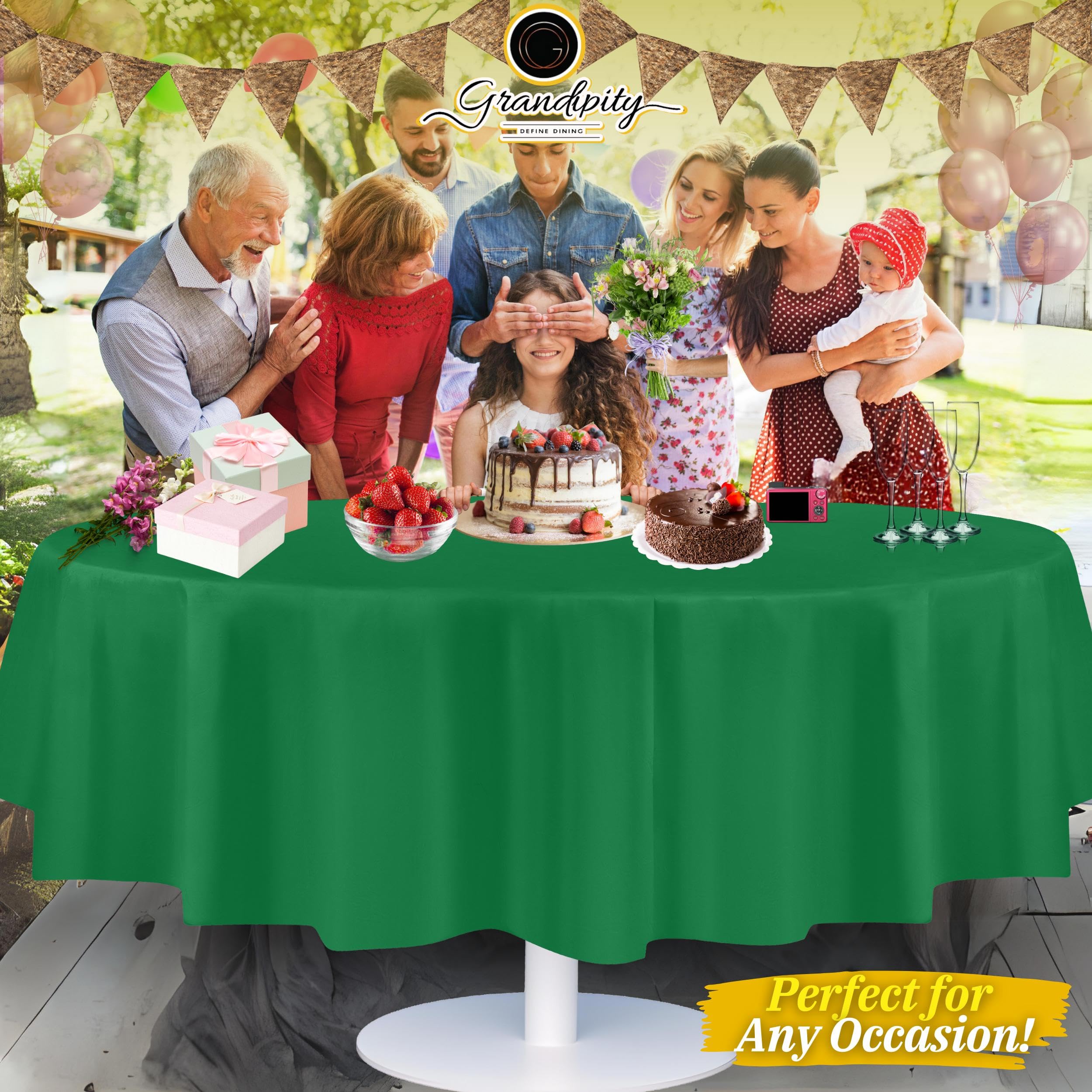 Mantel verde Grandipity, práctico para diferentes ocasiones