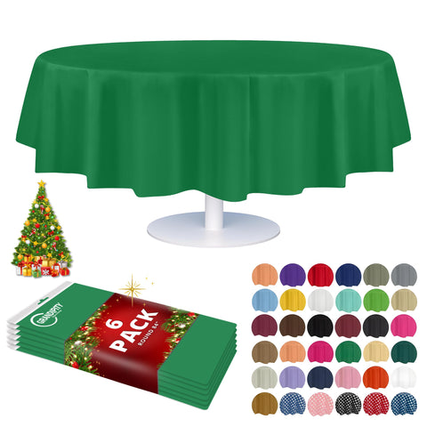 Grandipity mantel plástico verde redondo de 84 pulgadas para fiestas