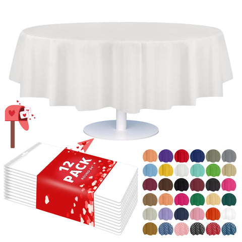 Mantel redondo desechable Grandipity de 84 pulgadas, ideal para grandes celebraciones.