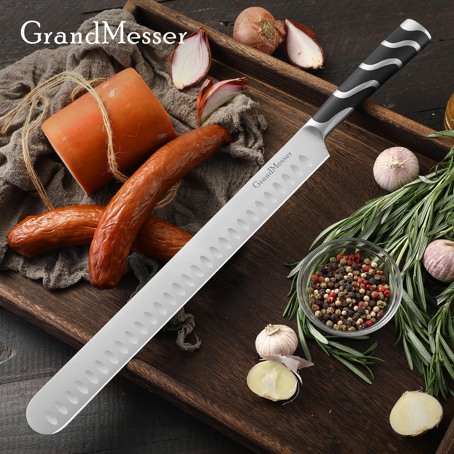 GrandMesser cuchillo de trinchar, caja regalo elegante ideal para regalo.