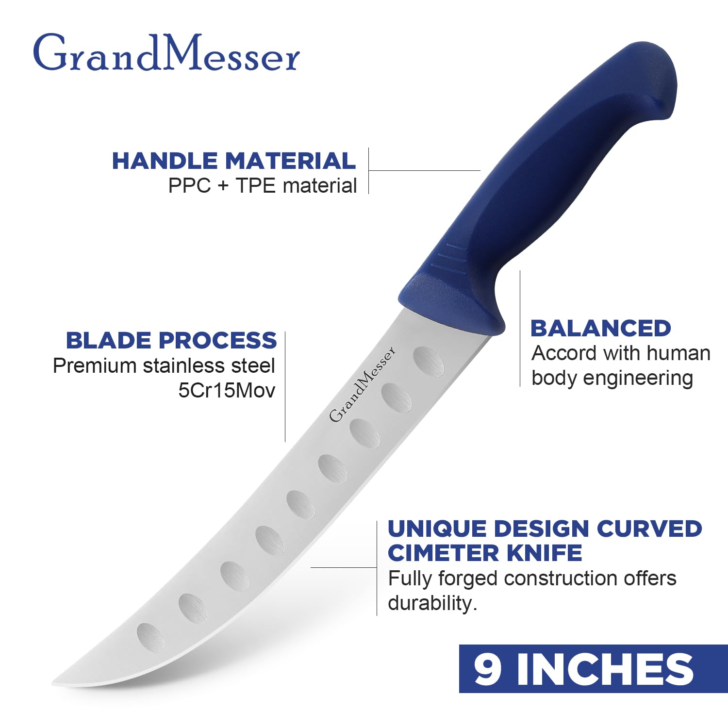 GrandMesser hoja de acero alemán de alto carbono para un filo duradero