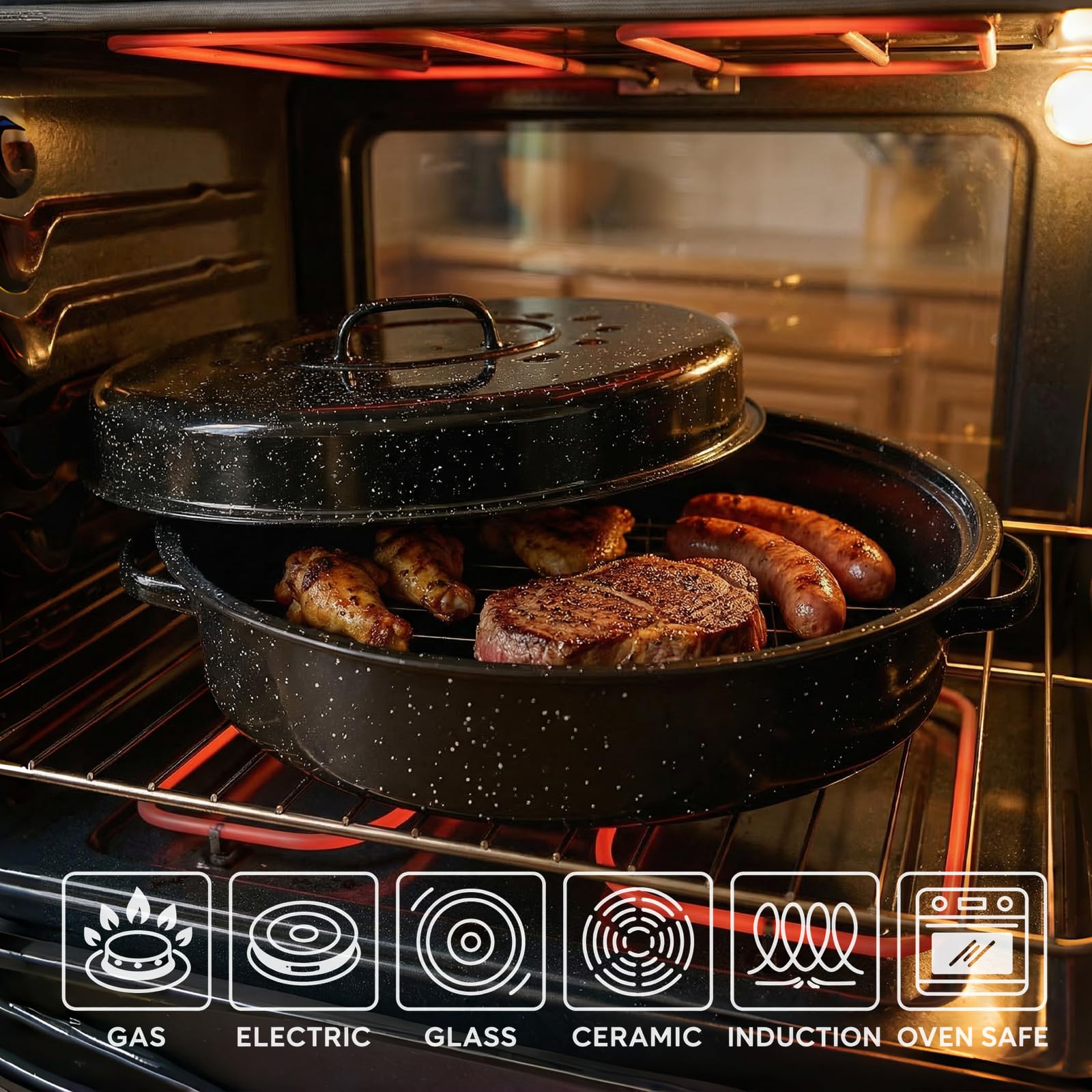 Granite Bowl apto para horno, permite cocinar de forma versátil y segura.