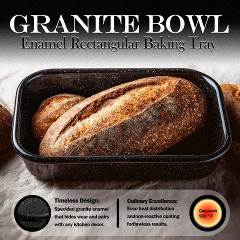 Granite bowl: bandejas esmaltadas sin PFOA ni PTFE, cocción más segura.