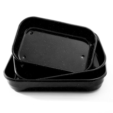 Granite bowl: juego de bandejas rectangulares para asar en horno, cocción uniforme.