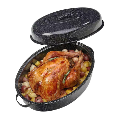 Granite Bowl, pan de pavo de 19 pulgadas con tapa para asados grandes