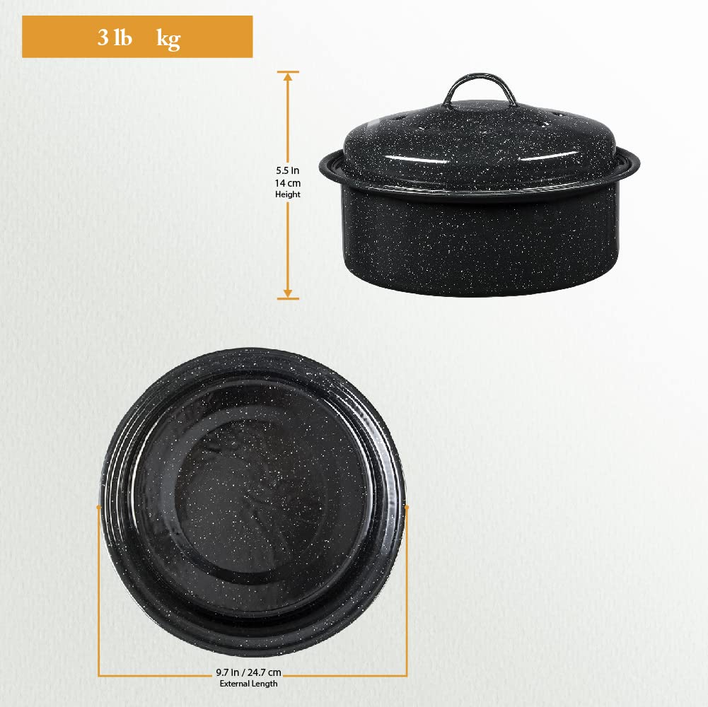 Granite Ware es apto para lavavajillas, facilitando la limpieza tras asados.