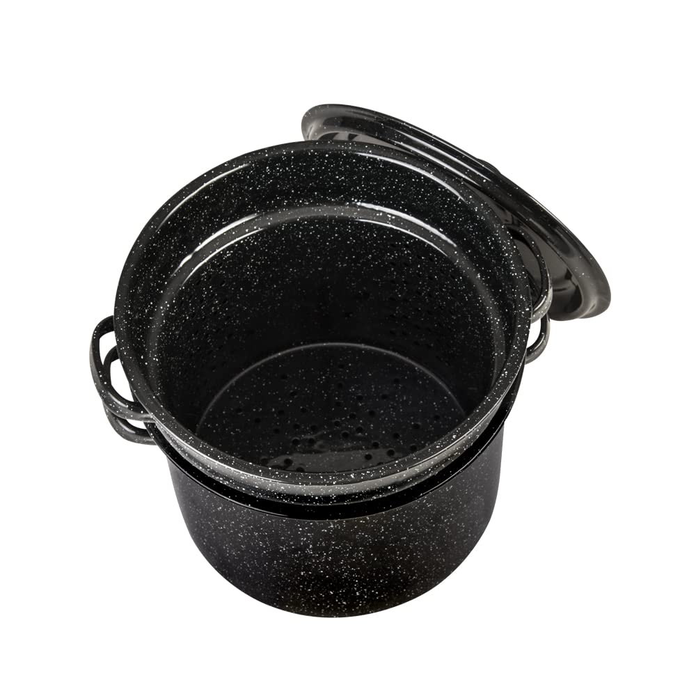 Granite Ware cocción uniforme gracias al núcleo de acero al carbono.