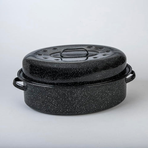 Granite Ware esmalte moteado negro, superficie antiadherente para desmoldar fácil