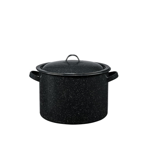 Olla Granite Ware con recubrimiento de vidrio para calor uniforme.
