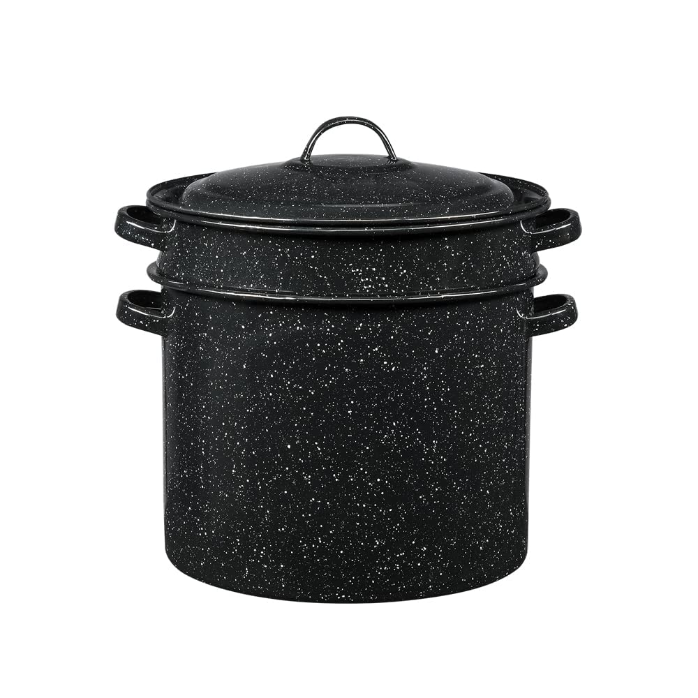 Granite Ware olla-pasta 7-25qt tapa con inserto colador para escurrir.