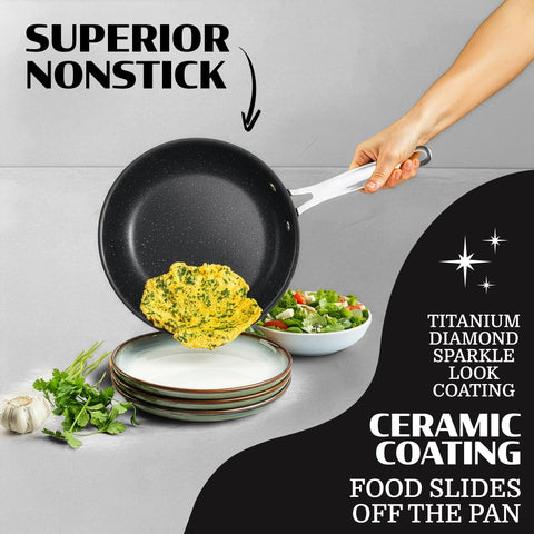 Granitestone Ceraluxe sarten-12-pulgadas: superficie amplia para guisos y fajitas