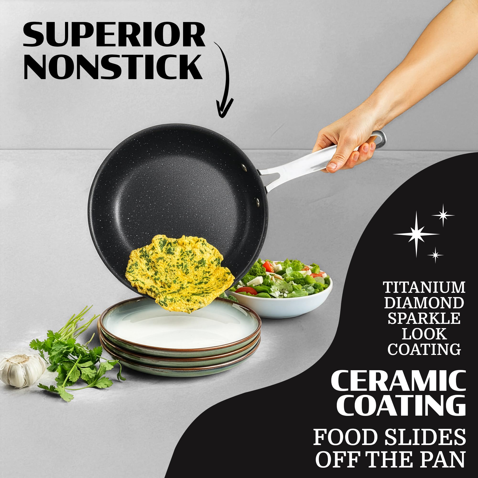 Granitestone Ceraluxe: sartén cuadrada de 9,5 pulgadas para recetas amplias
