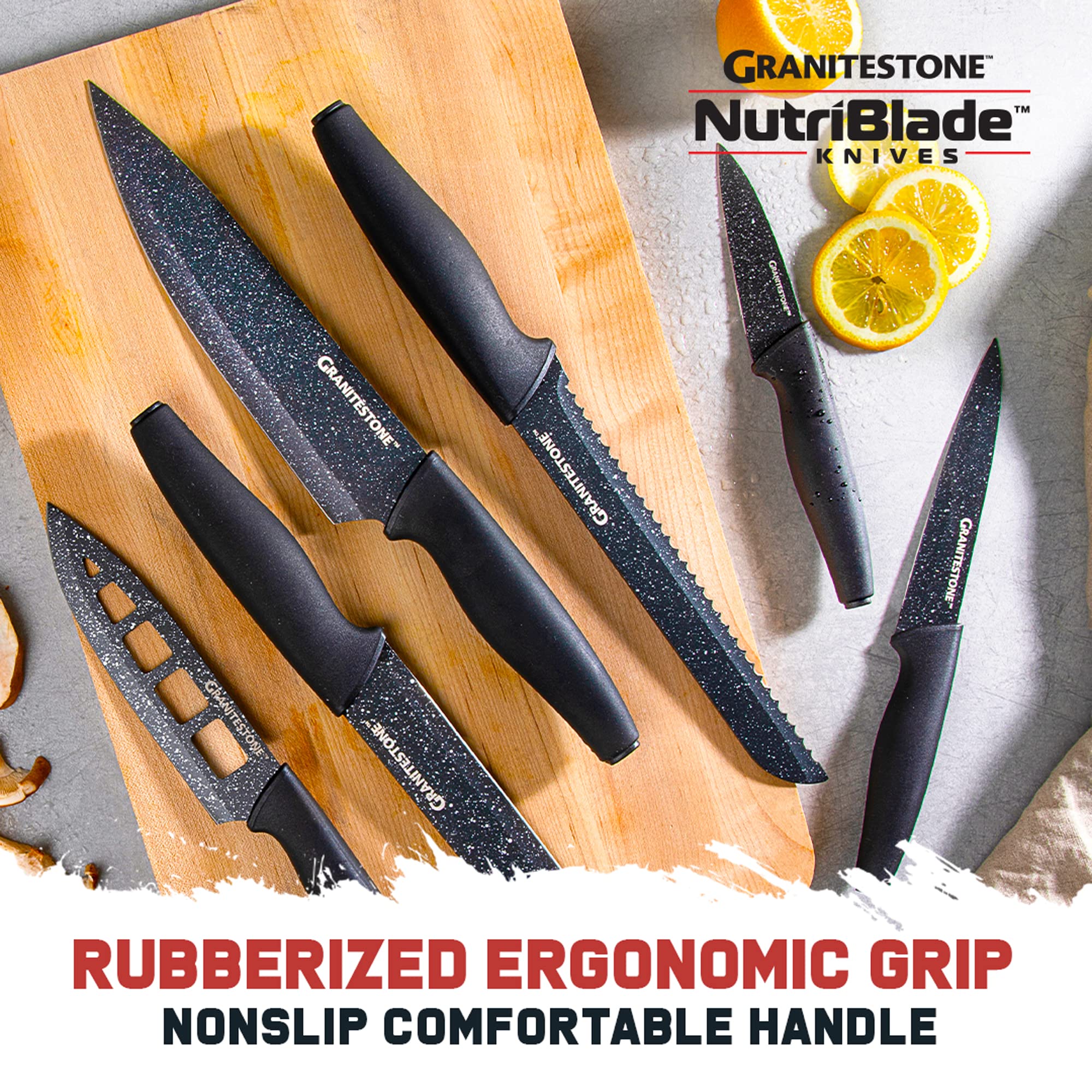 Granitestone Nutriblade: cuchillo chef ultraligero para movimientos suaves y controlados.