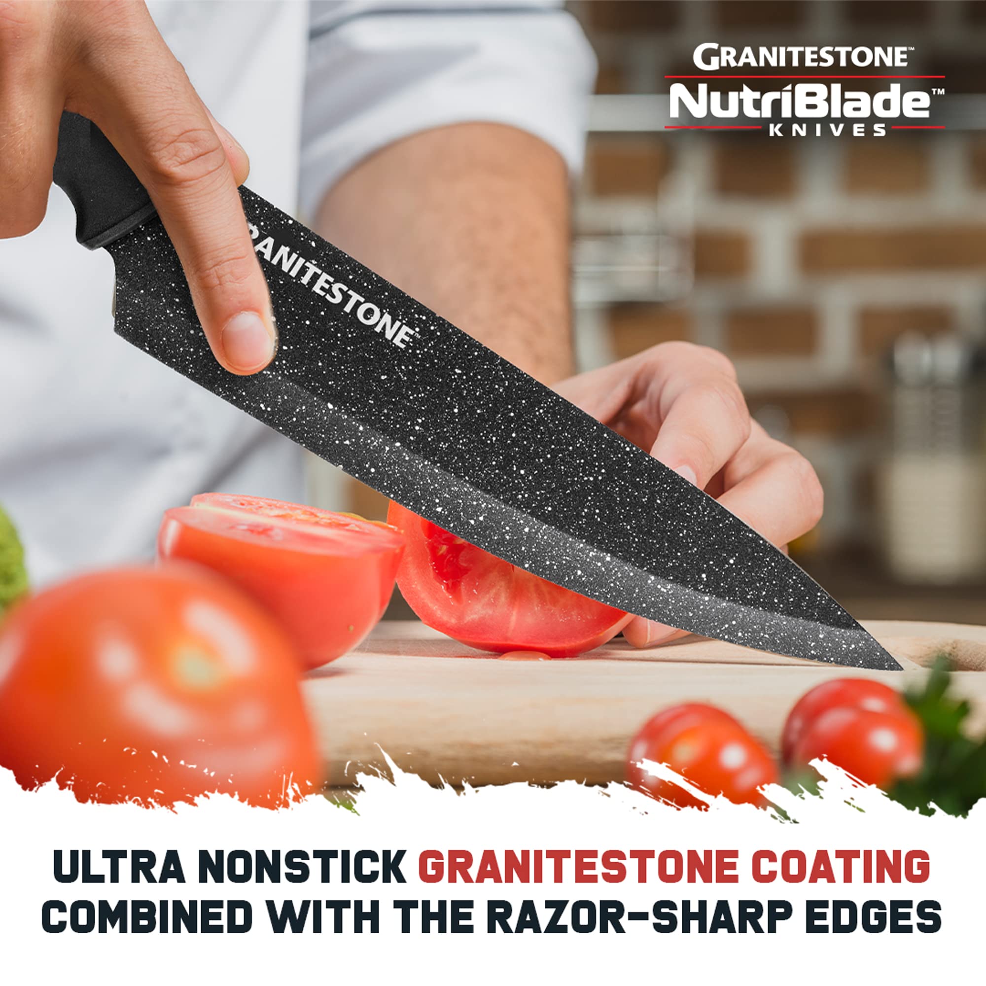Granitestone Nutriblade: cuchillo rebanar para cortes uniformes en carnes y pescados.