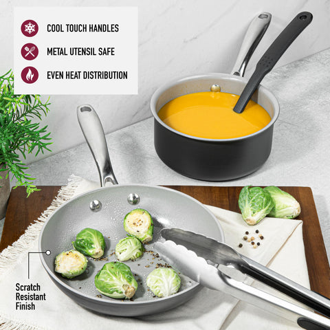 Granitestone Pro mangos de acero inoxidable para agarre cómodo