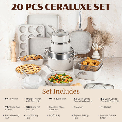 Granitestone sarten 10-25 pulgadas con tapa para dorar y tapar.