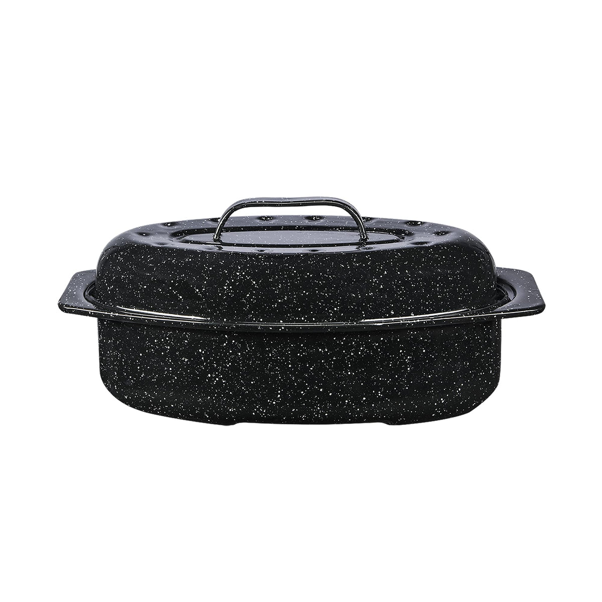 Granite Ware asadera ovalada de 13 pulgadas con tapa, ideal para comidas para dos