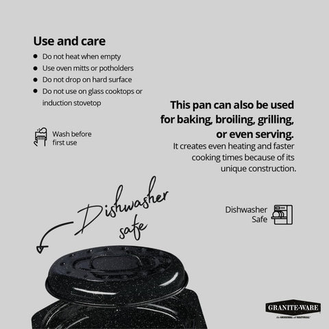 Granite Ware fácil de limpiar gracias al esmalte antiadherente duradero