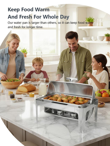 Granvell 13QT, pan de alimentos tamaño completo, ofrece mayor capacidad para servir.