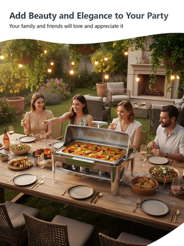 Granvell 13QT, tapa rodante de acero inoxidable facilita el servicio.