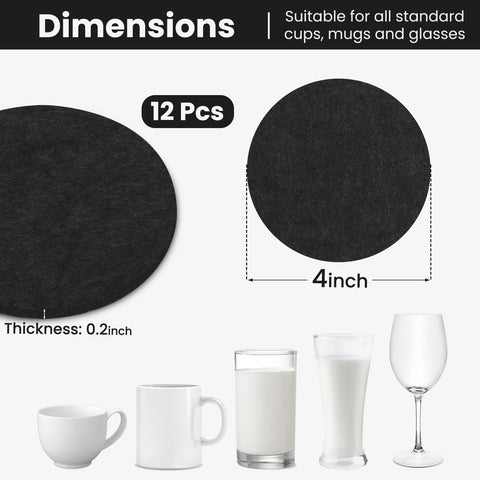 GravGrow conjunto de 12 posavasos de fieltro, para ordenar y decorar la mesa.