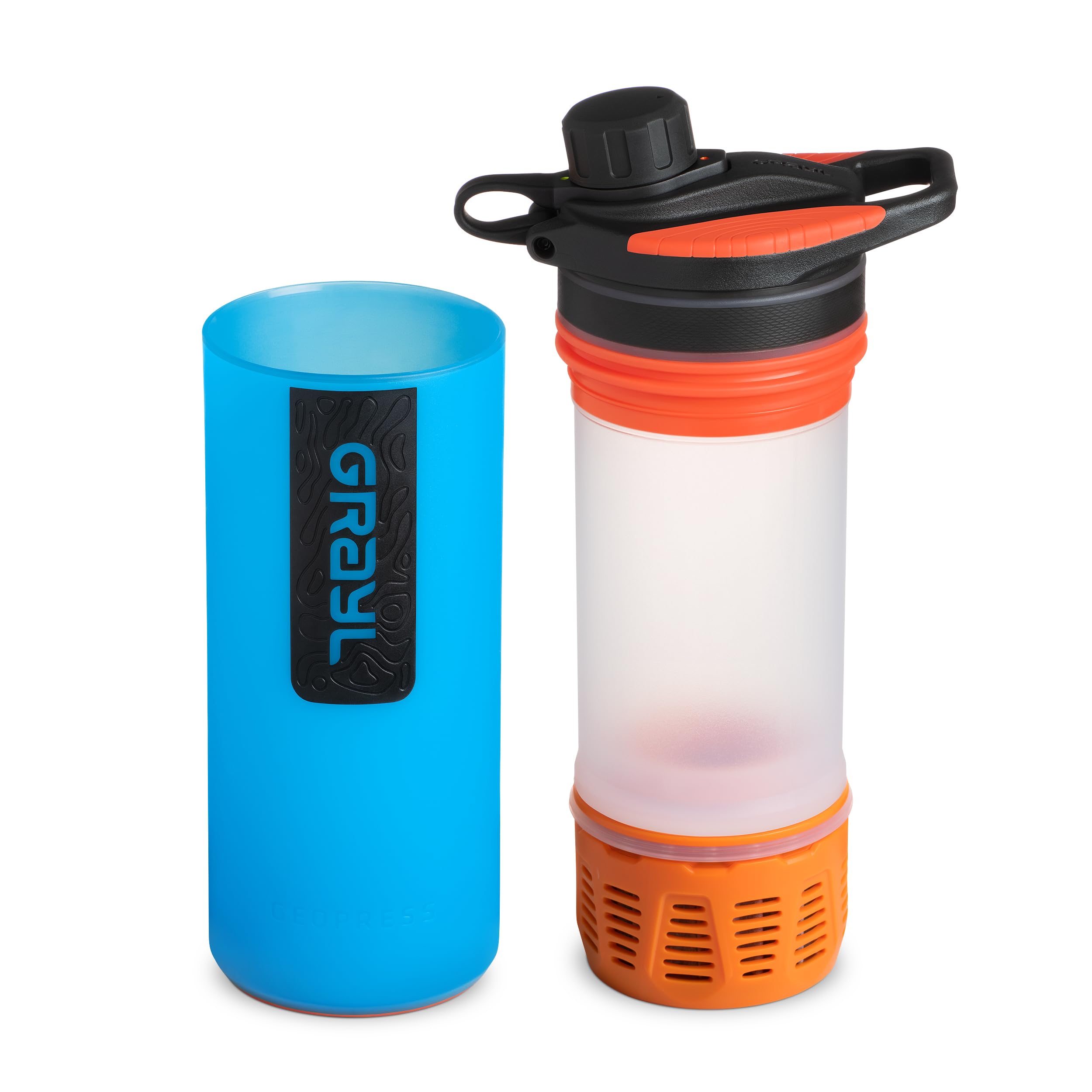 Purificación rápida con GRAYL GeoPress para ríos y lagos durante caminatas.