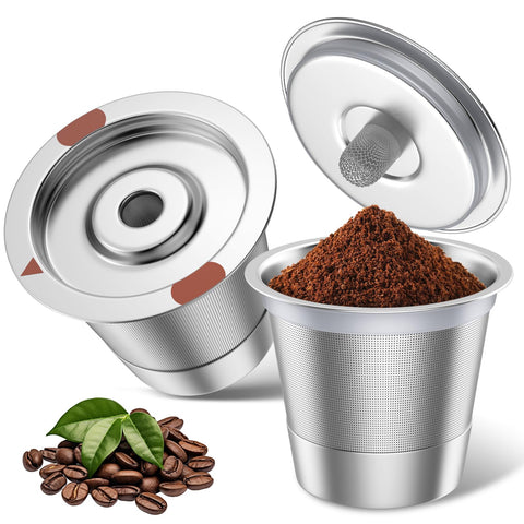 GREATCHI tazas K reutilizables de acero inoxidable, ideales para café a tu gusto en Keurig 1.0 y 2.0.