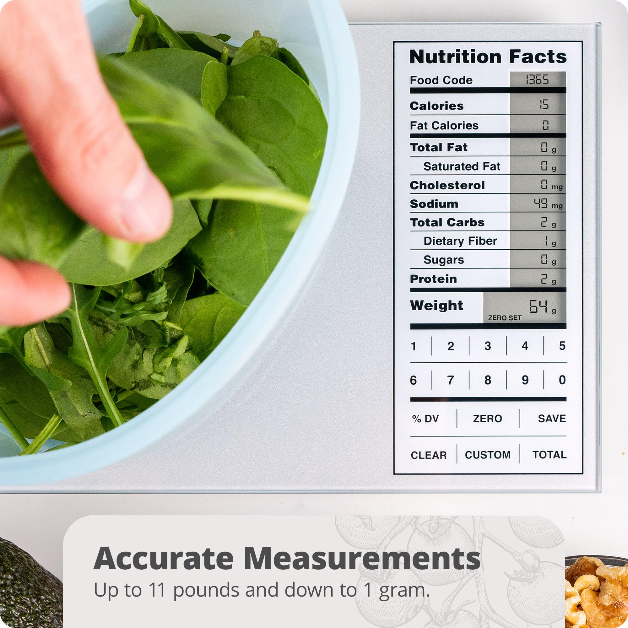 Greater Goods Balance-codigo-alimentos folleto incluido para consultar nutrientes de más de 2000 alimentos.