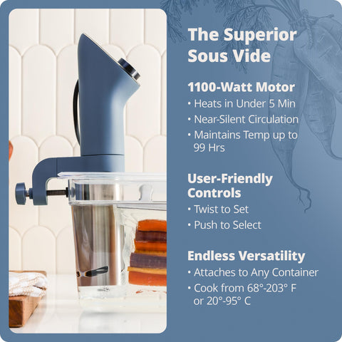 Greater Goods Sous Vide rango de temperatura de 68 a 203 °F