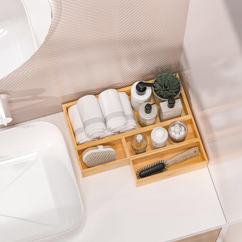 Greatseas organizador apilable en bambú para cajones.