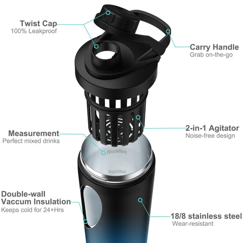 Greatyos shaker silencioso para batidos, ideal para gimnasio y oficina.