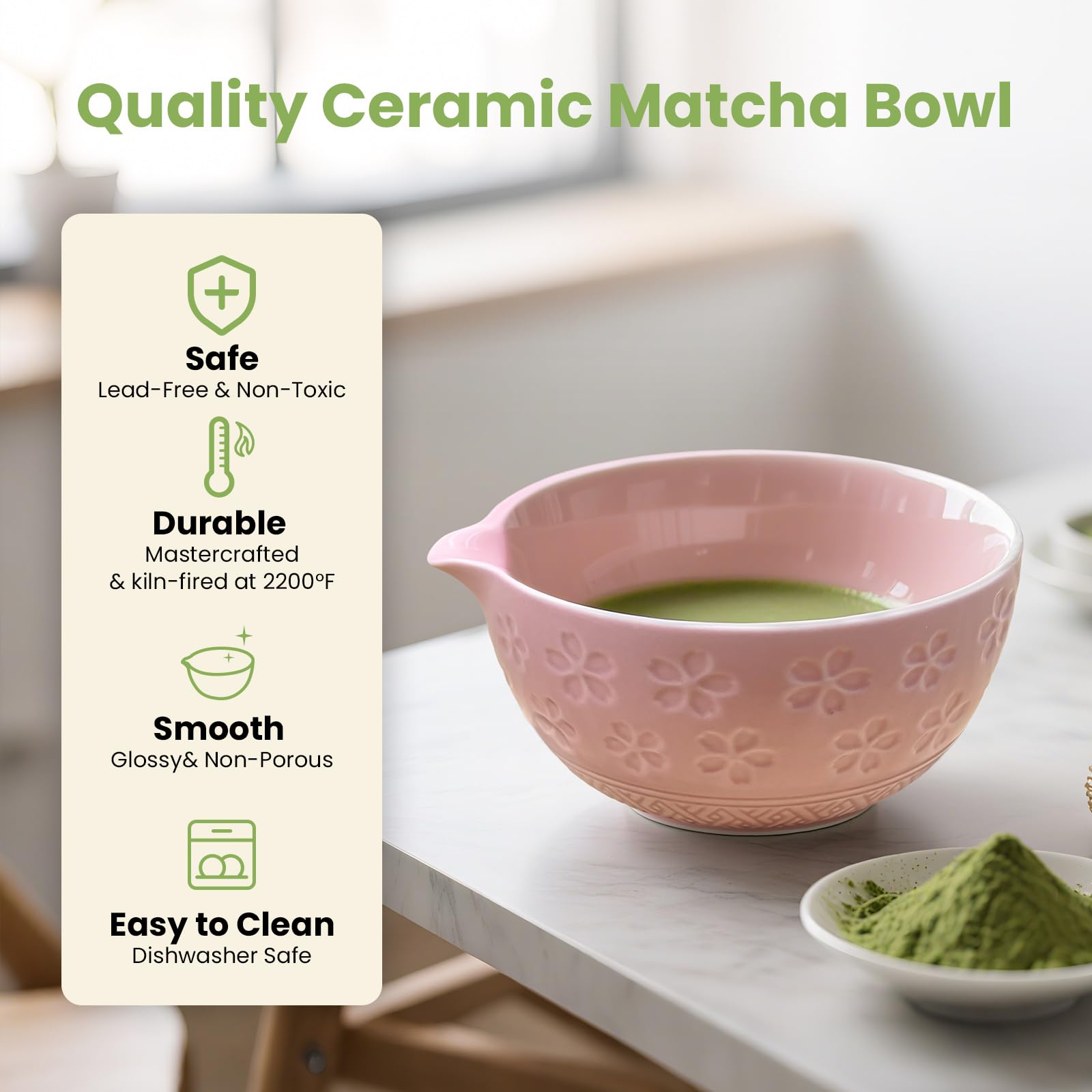 Grebilux tamiz para polvo de matcha fino.