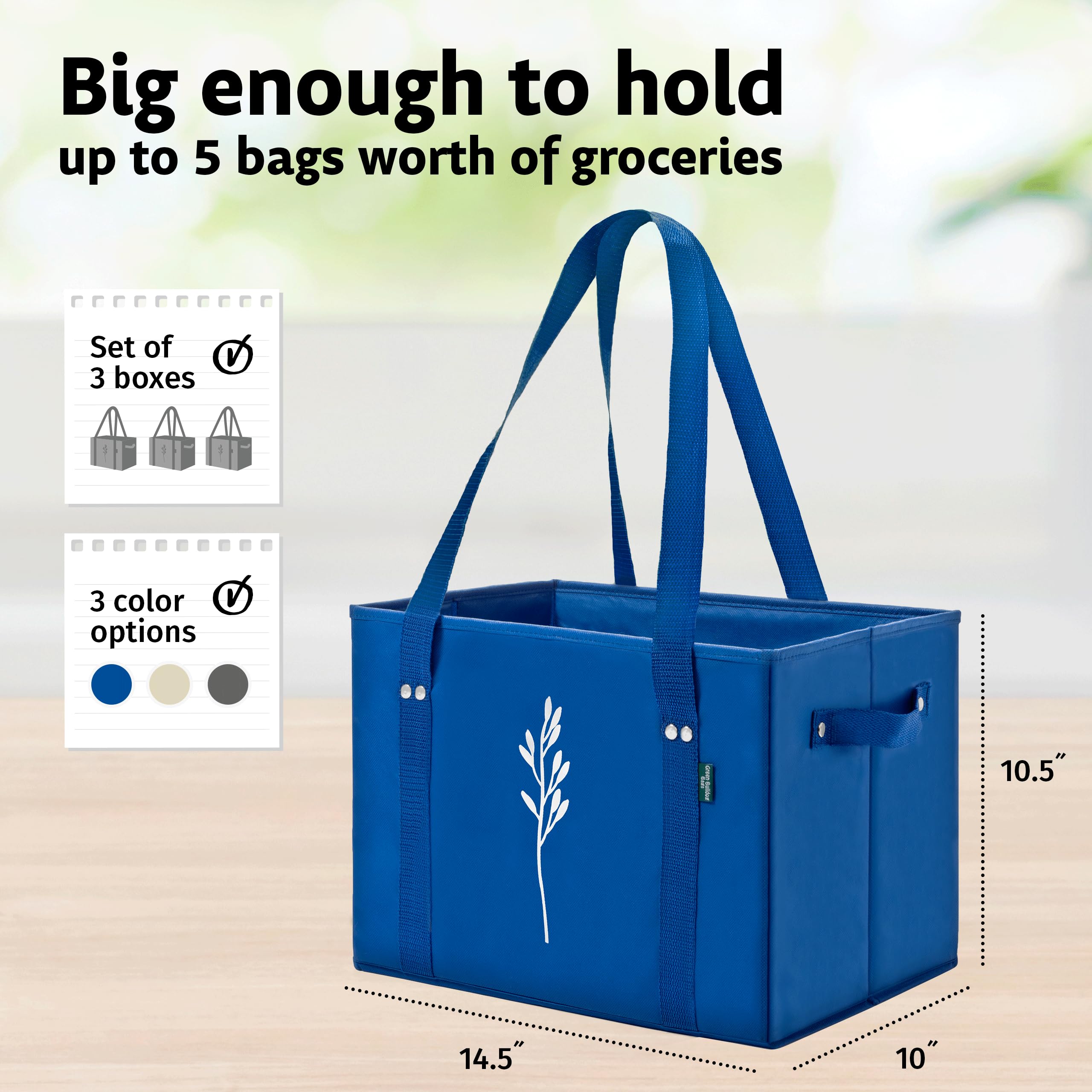 Green Bulldog Bags bolsa con asas largas para transportar fácilmente