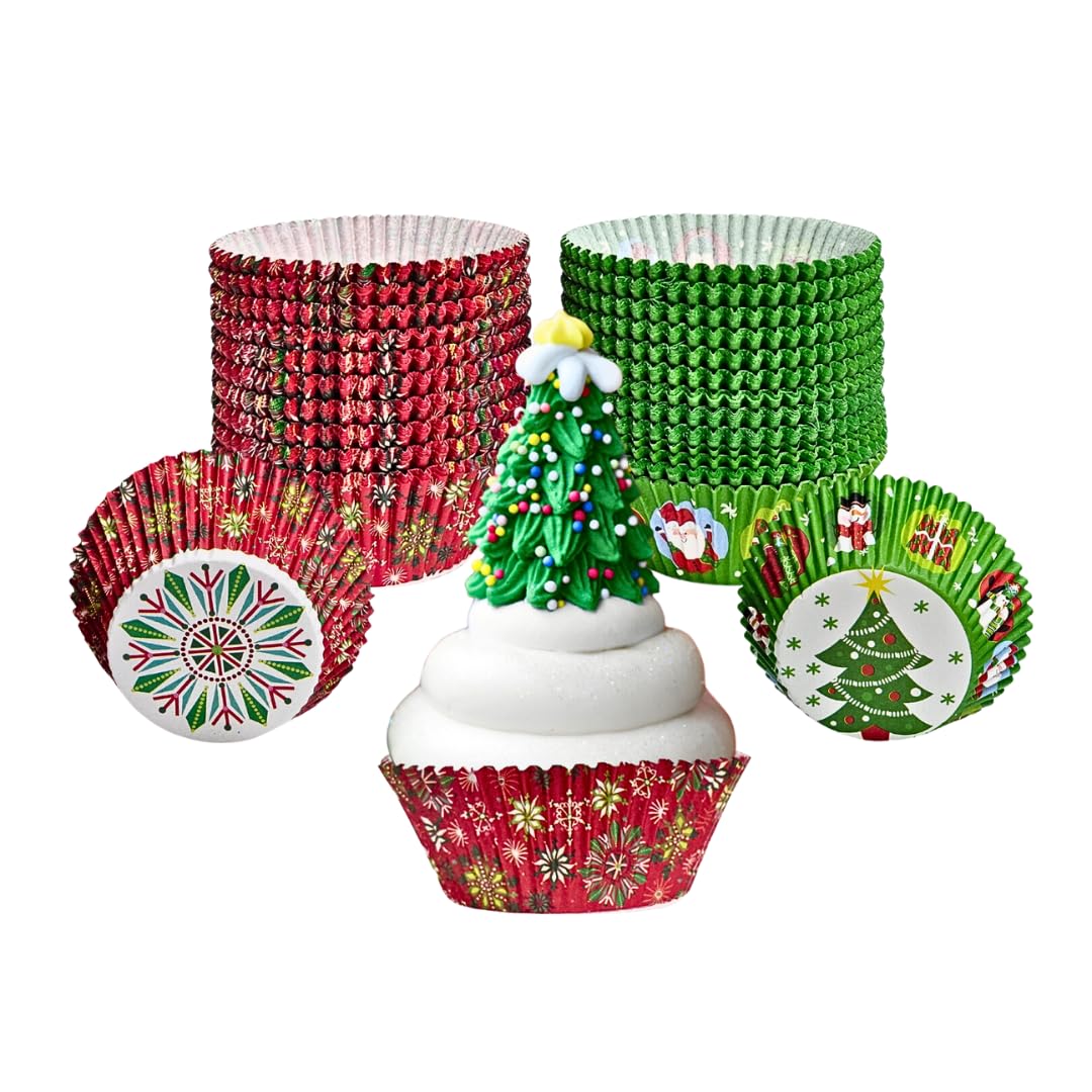 Green Direct forro para magdalenas con diseño navideño, perfecto para hornear en casa