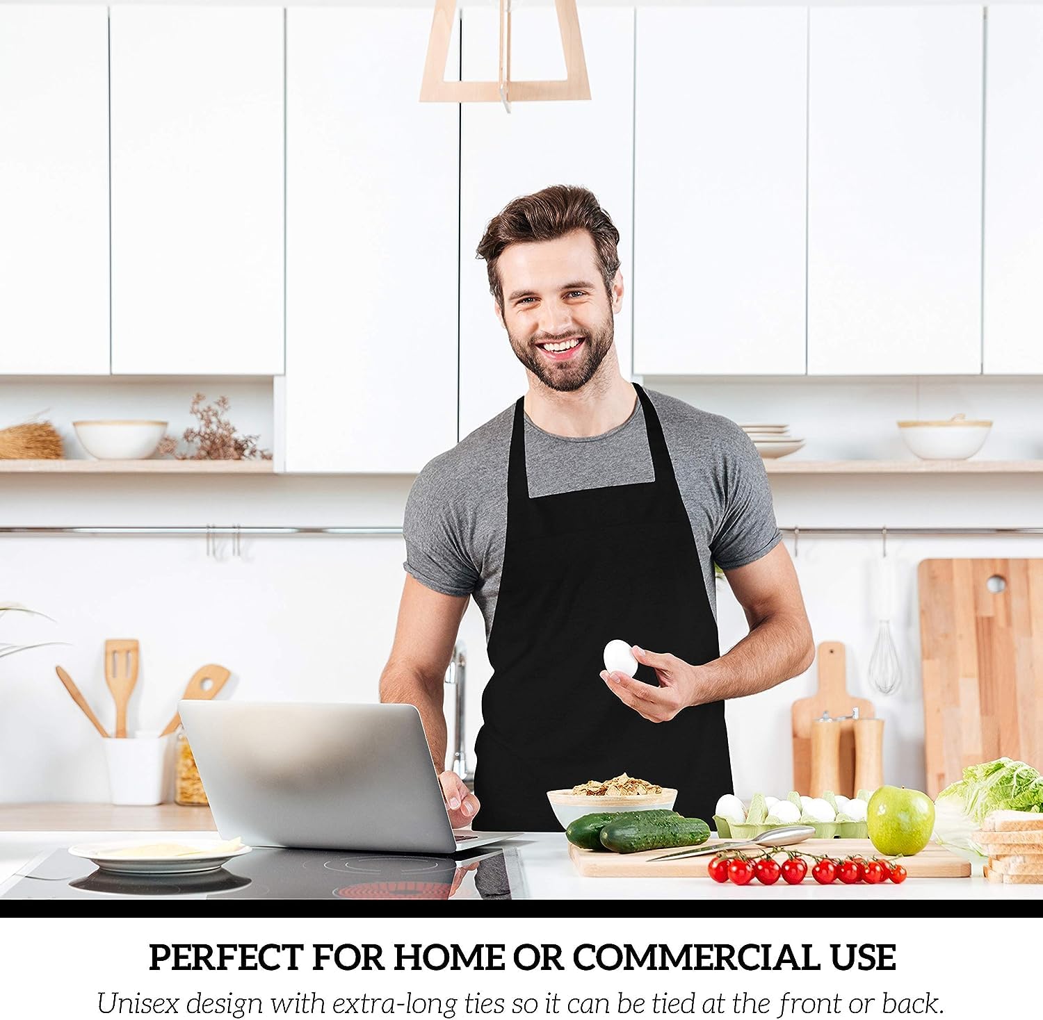 GREEN LIFESTYLE delantal bolsillos profundos para herramientas negro