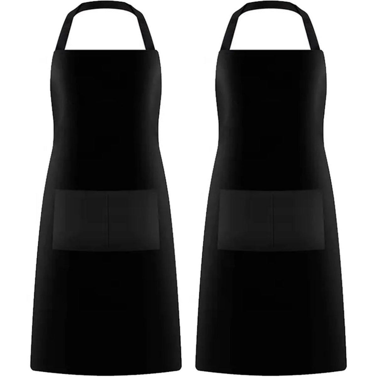 GREEN LIFESTYLE delantal chef paquete de 2 bolsillos negro para uso intenso en cocina