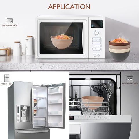 Greenandlife cuencos gris carbón, estilo moderno y apilable para ahorro de espacio.