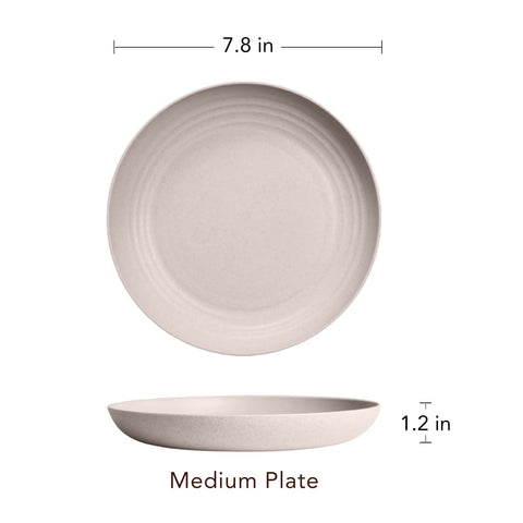 greenandlife juego de 4 platos ligeros, ideal para comidas en casa o al aire libre