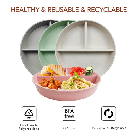 Greenandlife plato de paja de trigo resistente para uso diario