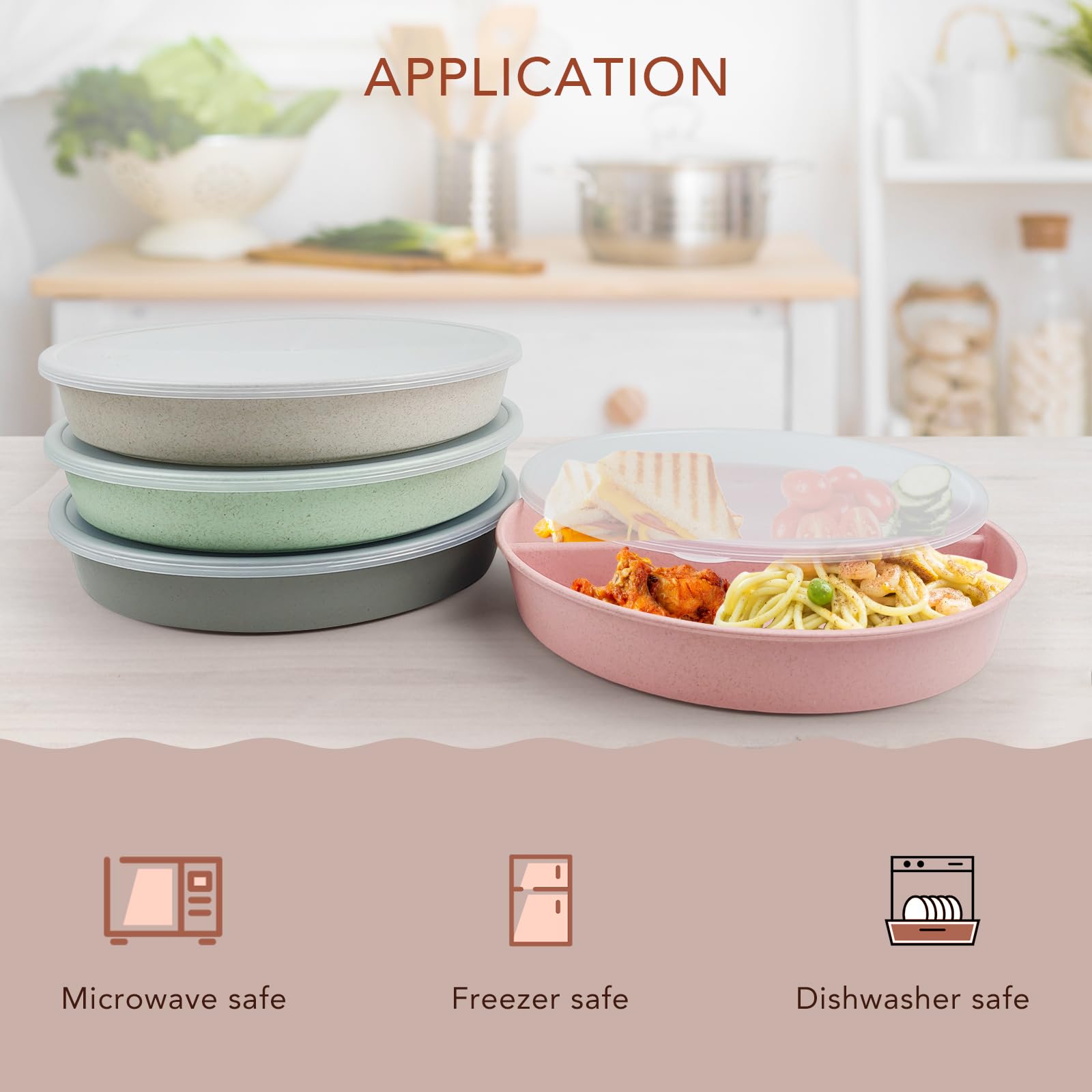 Greenandlife plato dividido con 3 compartimentos para comidas balanceadas