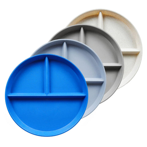 greenandlife plato dividido 9 pulgadas azul zafiro para porciones equilibradas.