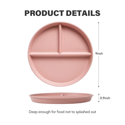 greenandlife plato dividido 9 pulgadas beige, opción práctica para comidas ocupadas.