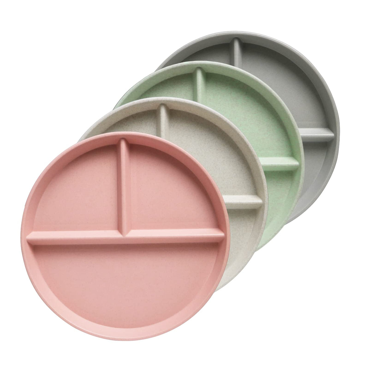 greenandlife plato dividido 9 pulgadas rosa, porciones equilibradas en cada comida.