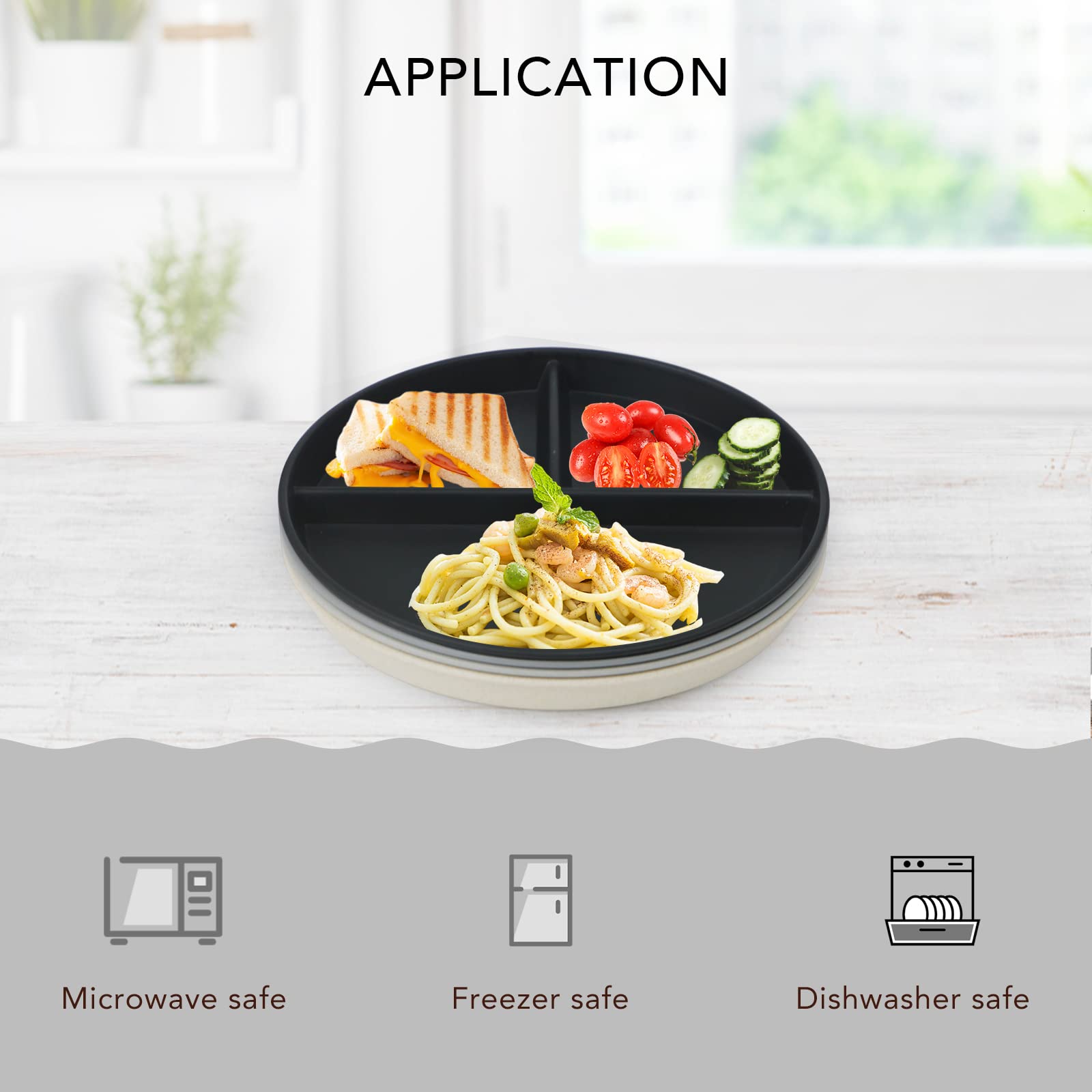 greenandlife plato dividido apto microondas, facilita recalentado