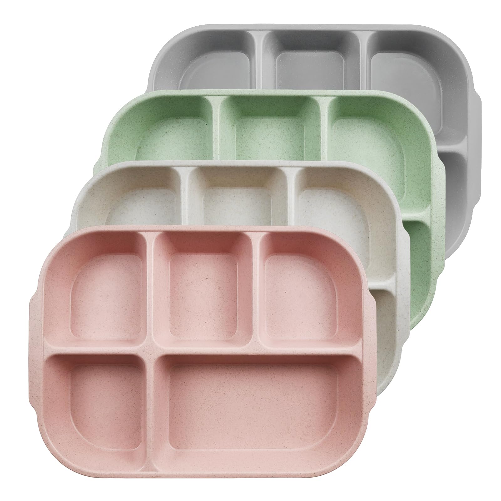 Greenandlife plato dividido rosa para porciones controladas en casa